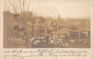 E68/ Bridgeport Ohio Real Photo RPPC Postcard 1907 Flood Disaster Lumber Co 1