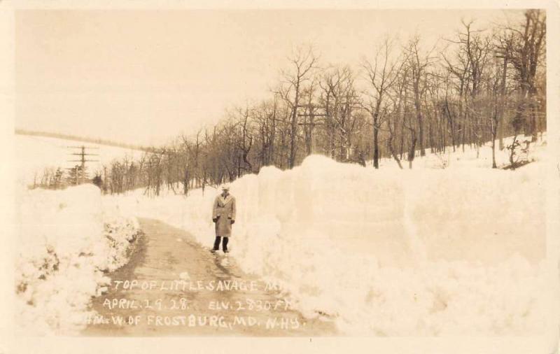 Frostburg Maryland Little Savage Mt Snow Real Photo Antique Postcard K80489