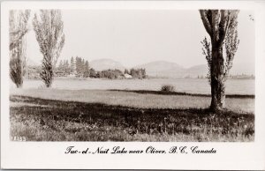 Tuc-el-Nuit Lake near Oliver BC British Columbia Unused Real Photo Postcard H28