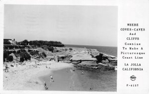 RPPC, La Jolla CA California   THE COVE  1952 Frashers F-6137 Photo Postcard