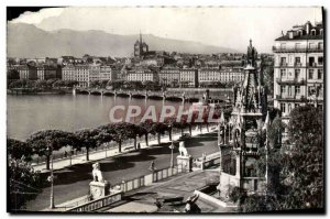 Modern Postcard Geneva Brunswick Monument and City View