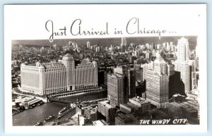 RPPC Just Arrived CHICAGO, Illinois IL ~ The Windy City ca 1940s Postcard