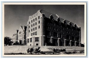 Helena Montana MT Postcard RPPC Photo Carroll College Building Campus c1950's