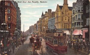 uk33060 market street from piccadilly manchester uk tramway tram