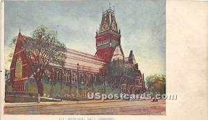 Memorial Hall at Harvard College Cambridge MA Unused