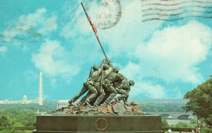 Vintage Postcard 1969 U.S. Marine Corps War Memorial Arlington, Virginia VA