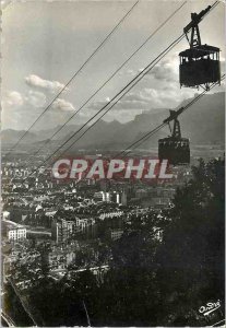 Modern Postcard Grenoble Teleferique Bastille Crossing of two trucks