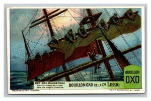 Vintage Liebig Trade Card - French - 2 of the Dangerous Professions Set