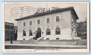 Hot Springs Arkansas AR Postcard Post Office Building Exterior View 1908 Vintage