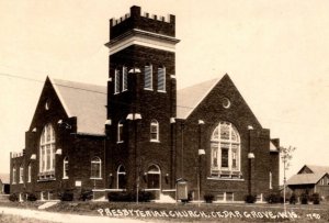 Wisconsin RPPC Real Photo Postcard - Presbyterian Church - Cedar Grove - 1927