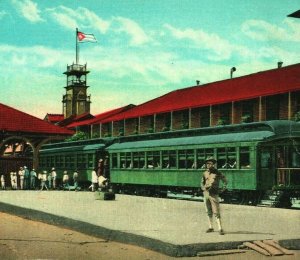 Caimanera Cuba Noon Train UNP Unused 1910s Vintage Postcard