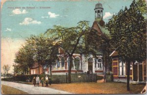 Netherlands Elkerzee Hervormde Kerk En School Vintage Postcard 04.92