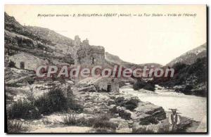 Postcard Old St Guilhem Le Desert Feudal Tower