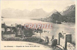 Old Postcard Lake Annecy Chapel of Toron and the small lake