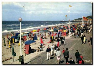 Postcard Modern Floral In Deauville Beach Walk and the sea