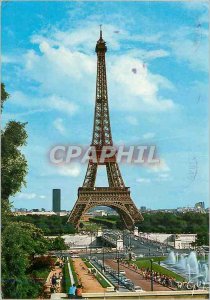 Postcard Modern Marvels Paris and the Trocadero Water Jets Pont d'Iena and Ei...