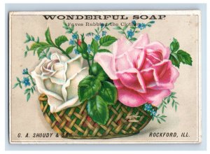 1870's-80's G.A. Shoudy & Son Rockford, IL Wonderful Soap Trade Card F109