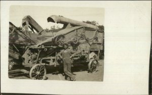Goldendale WA Written on Back Farming Machinery c1910 Real Photo Postcard