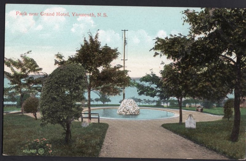 Nova Scotia YARMOUTH Park near Grand Hotel Valentine & Sons Souvenir 1907 Und/B