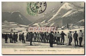 Old Postcard of Sports & # 39hiver Ski Competition if in near Grenoble Sappey...