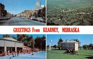 Kearney Nebraska City Scene Multiview Vintage Postcard K62210