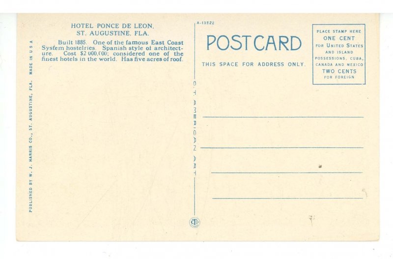 FL - St. Augustine. Hotel Ponce de Leon