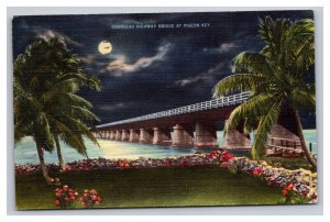 Vintage 1941 Postcard Overseas Highway Bridge at Pigeon Key, Florida