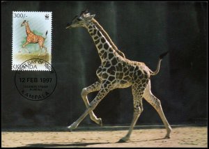 Uganda -Maximum card WWF Giraffe 1998 (1)