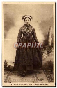 Old Postcard The home Auvergne Auvergne Young Folk Costume