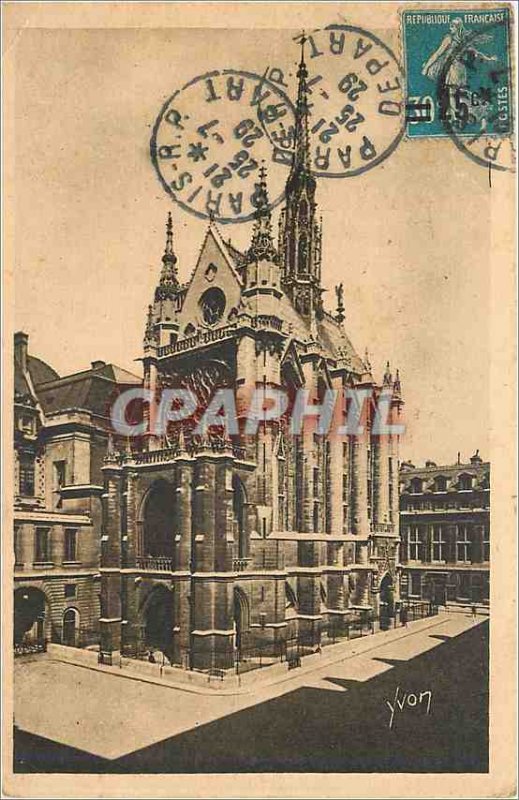 Old Postcard PARIS strolling La Sainte Chapelle