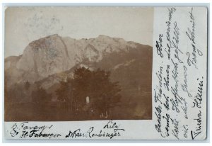 1904 Mountain Range Cabin View Bad Aussee Styria Austria RPPC Photo Postcard