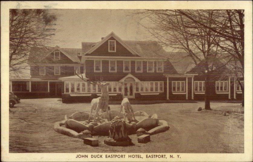Eastport Long Island NY John Duck Eastport Hotel Postcard 2 jrf