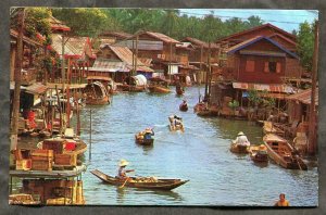 h5187 - THAILAND Khlong 1980 Postcard to Canada