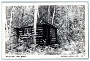 c1940's At Buck Lake Lodge Muskoka Canada RPPC Photo Unposted Vintage Postcard