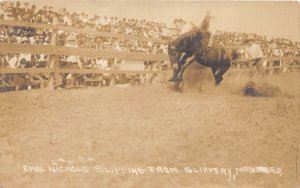 J39/ Rodeo Cowboy RPPC Postcard 20s Madison South Dakota Earl Nichols 339