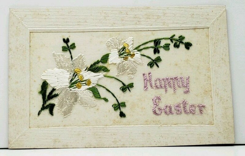Happy Easter Silk Embroidered Switzerland Postcard I20