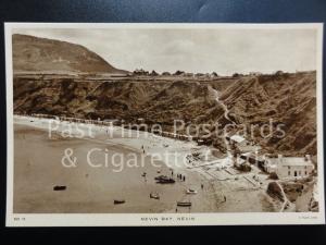 Old Tucks: Wales, Nevin Bay, NEVIN showing rows of Beach Huts & Cafe