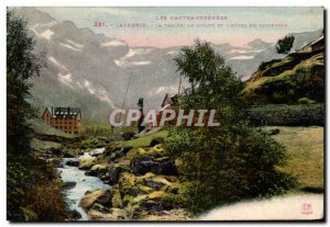 Old Postcard The High Pyrenees Gavarnie Cirque La Vallee and L & # 39Hotel Fr...