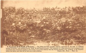 US19 Europe Panorama of battle of Waterloo Desaix Bruxelles postcard Uk infantry