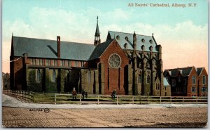 All Saints' Cathedral Albany New York NY Parish Building Postcard