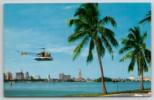 Sun Line Helicopters MacArthur Causeway Miami Florida Postcard G24