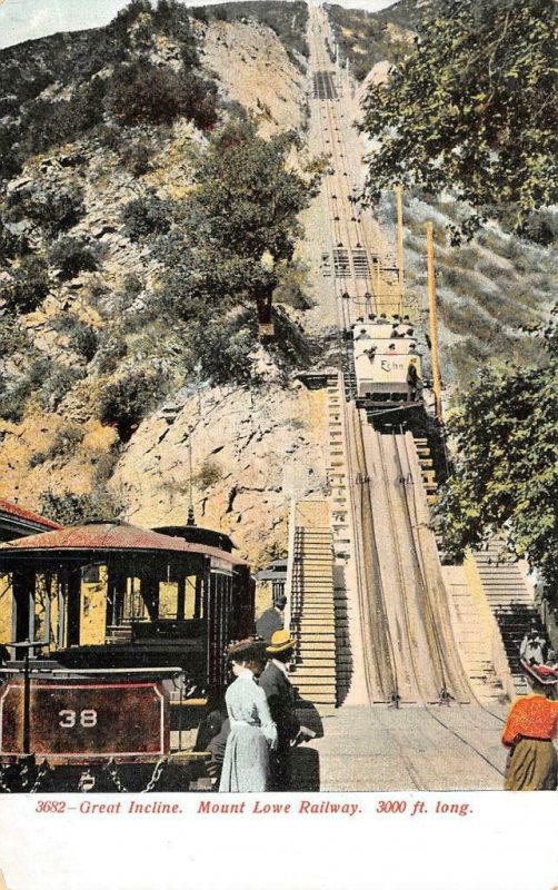 California CA  MOUNT LOWE RAILWAY Great Incline~Ladies~Platform c1900's Postcard 