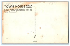 c1950 Town House Motor Hotel Building Restaurant kansas City kansas KS Postcard