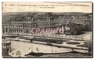 Old Postcard Paris Vue Generale Du Louvre Carrousel L & # 39Arc De Triomphe A...