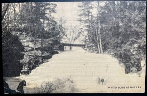Vintage Postcard 1930-1945 Winter Scene at Falls, Pennsylvania