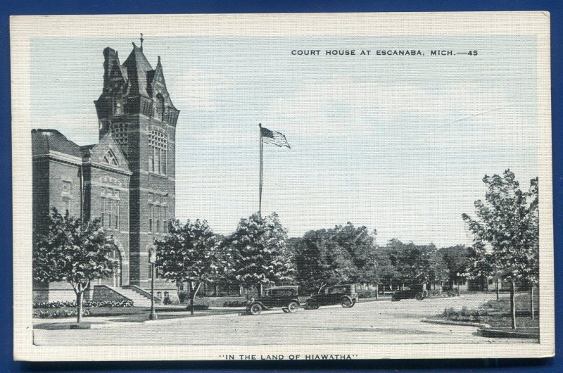 Delta County Court House Escanaba Michigan mi Postcard