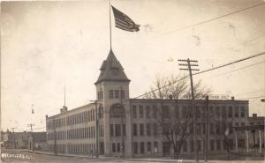 Belvidere Illinois~National Sewing Machine Company~Shops Down Street~c1910 RPPC