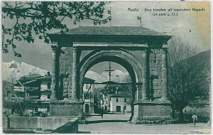 AOSTA City Vintage Postcard - CARLO AUGUSTO ARCH-