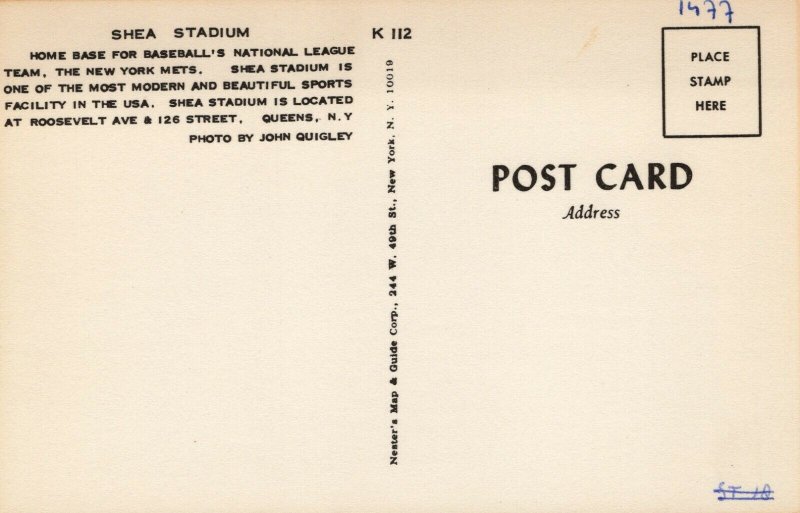 USA Shea Stadium Baseball Queens New York Chrome Postcard 03.71