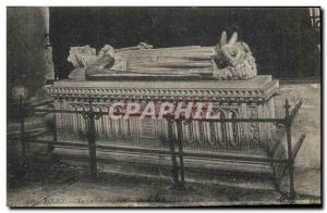 Old Postcard Rouen Cathedral Tomb